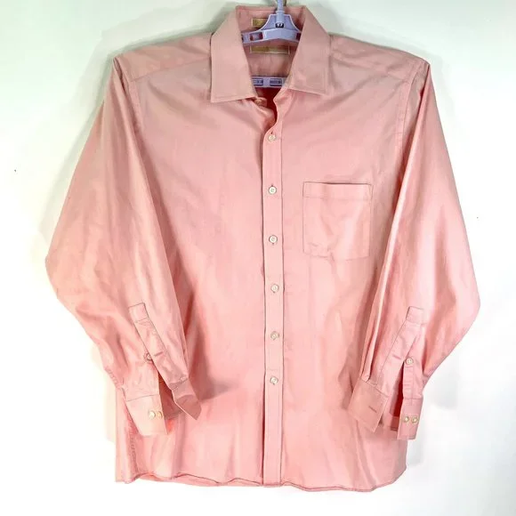 Michael Kors | Shirts | Michael Kors Button Up Dress Shirt Mens Size 55  3233 Pink Long Sleeve Cotton | Poshmark